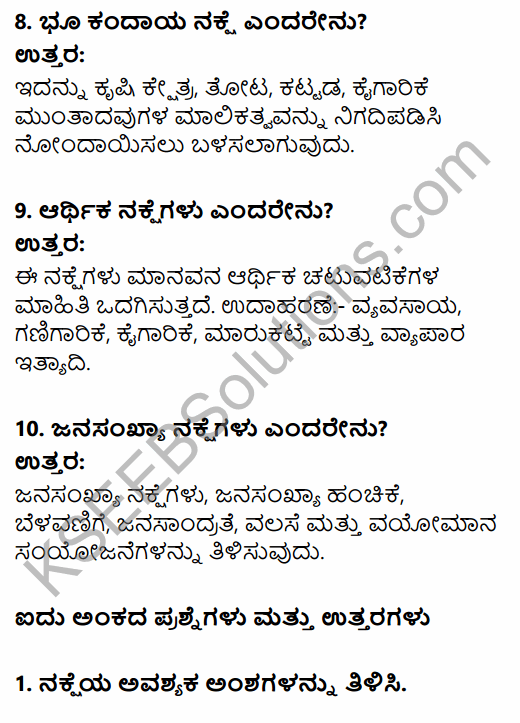 1st PUC Geography Question Bank Chapter 12 Cartography in Kannada 5