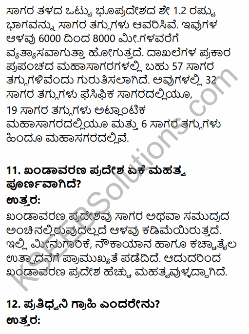 1st PUC Geography Question Bank Chapter 6 Hydrosphere in Kannada 11