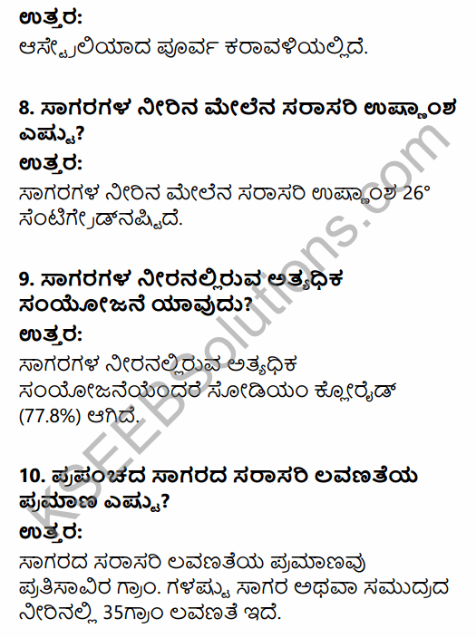 1st PUC Geography Question Bank Chapter 6 Hydrosphere in Kannada 21
