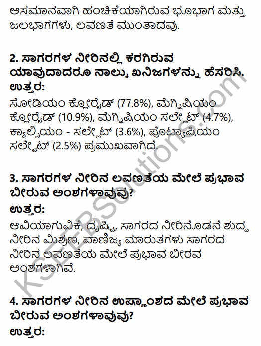 1st PUC Geography Question Bank Chapter 6 Hydrosphere in Kannada 23