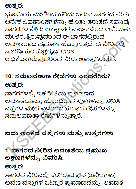 1st PUC Geography Question Bank Chapter 6 Hydrosphere in Kannada 26