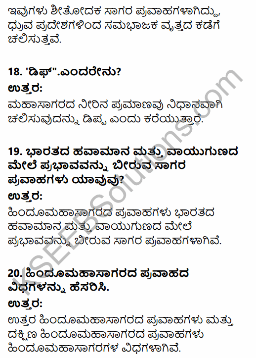 1st PUC Geography Question Bank Chapter 6 Hydrosphere in Kannada 32