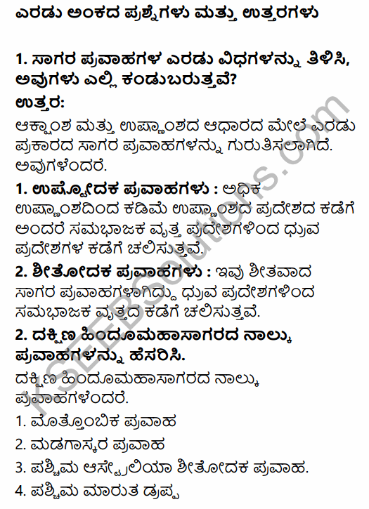 1st PUC Geography Question Bank Chapter 6 Hydrosphere in Kannada 33