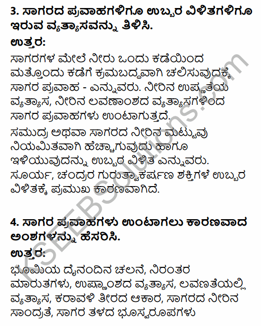 1st PUC Geography Question Bank Chapter 6 Hydrosphere in Kannada 34