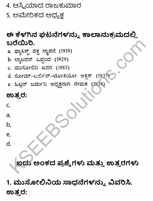 1st PUC History Question Bank Chapter 10 World Wars and International Organizations in Kannada 26