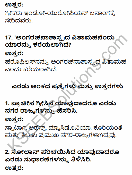 1st PUC History Question Bank Chapter 4 Establishment of Greek and Roman Empires - Contributions in Kannada 5