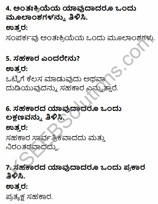 1st PUC Sociology Question Bank Chapter 3 Social Process in Kannada 2