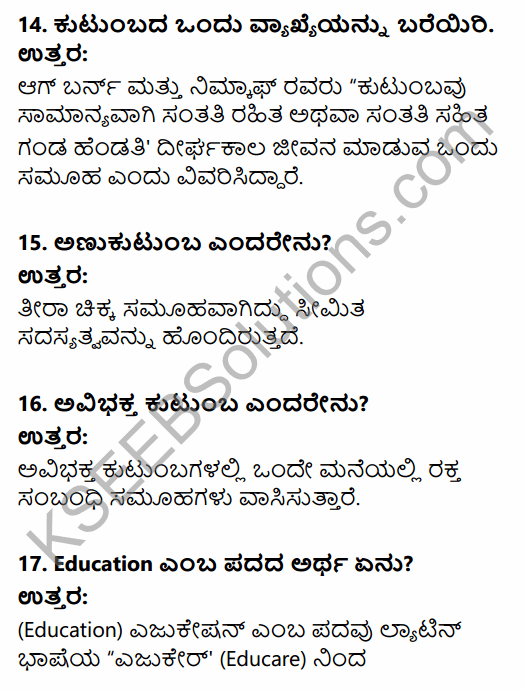 1st PUC Sociology Question Bank Chapter 5 Social Institutions in Kannada 5