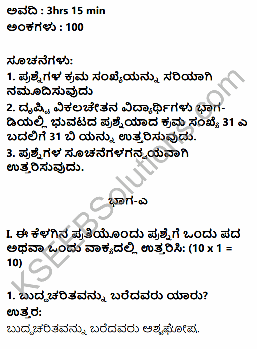 2nd PUC History Previous Year Question Paper March 2017 in Kannada 1