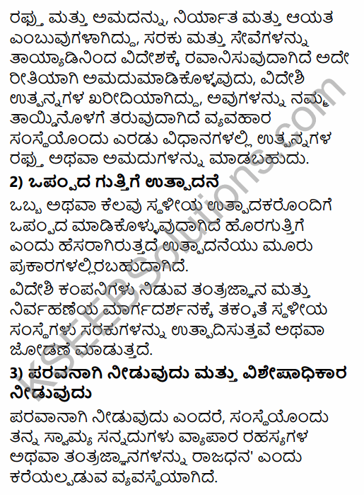 1st PUC Business Studies Question Bank Chapter 11 International Business - I in Kannada 27