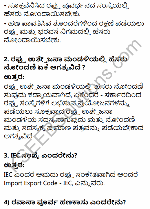 1st PUC Business Studies Question Bank Chapter 12 International Business - II in Kannada 6