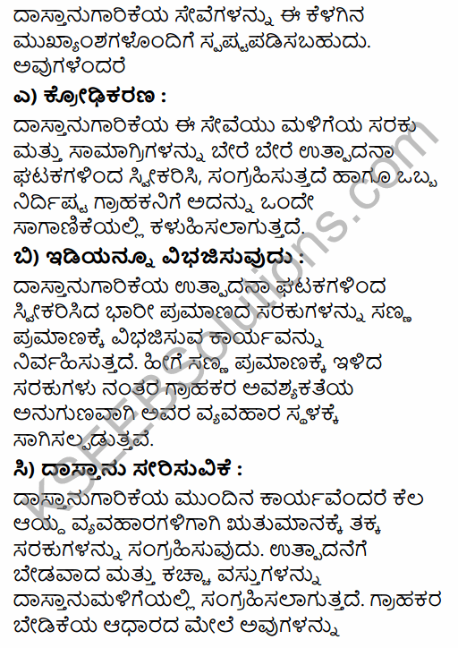 1st PUC Business Studies Question Bank Chapter 4 Business Services in Kannada 29