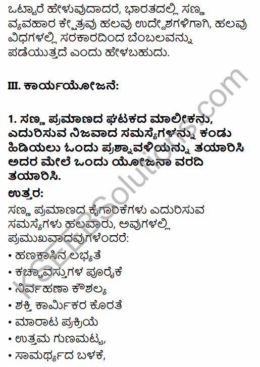 1st PUC Business Studies Question Bank Chapter 9 Small Business in Kannada 22