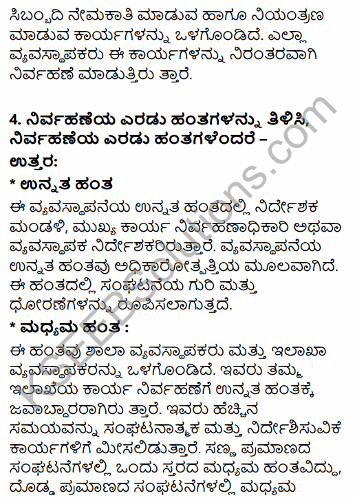 2nd PUC Business Studies Question Bank Chapter 1 Nature and Significance of Management in Kannada 26
