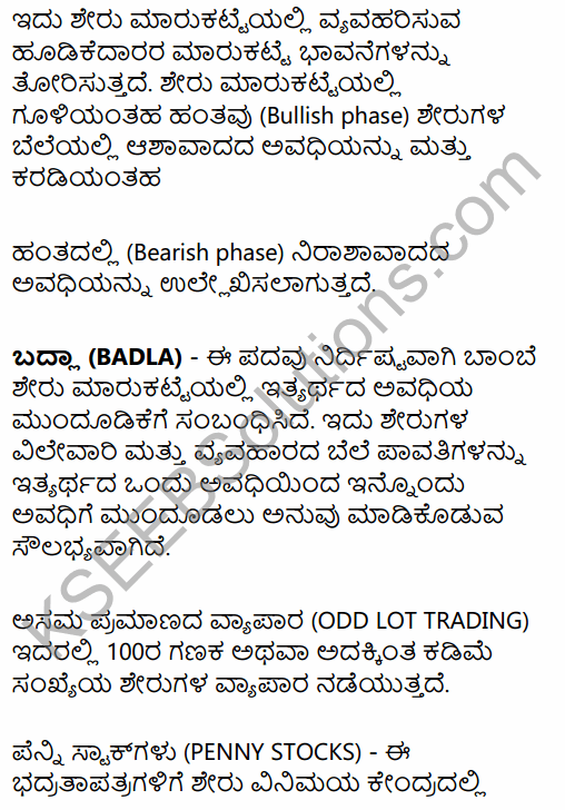 2nd PUC Business Studies Question Bank Chapter 10 Financial Market in Kannada 49