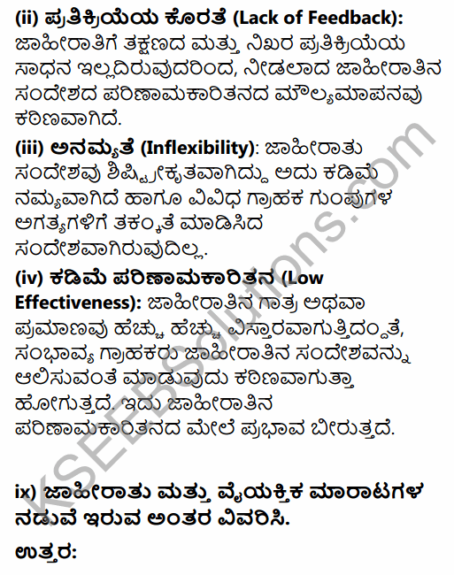 2nd PUC Business Studies Question Bank Chapter 11 Marketing Management in Kannada 55