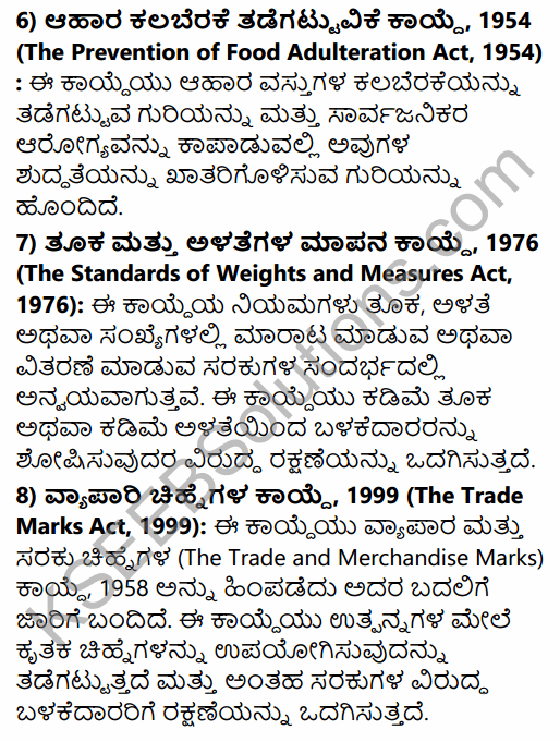 2nd PUC Business Studies Question Bank Chapter 12 Consumer Protection in Kannada 6