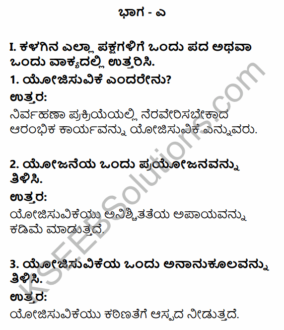2nd PUC Business Studies Question Bank Chapter 4 Planning in Kannada 28