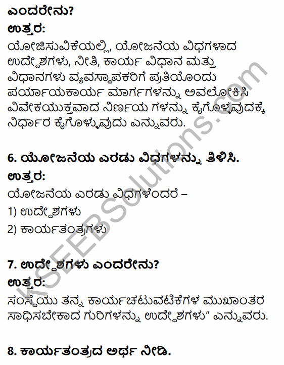 2nd PUC Business Studies Question Bank Chapter 4 Planning in Kannada 33