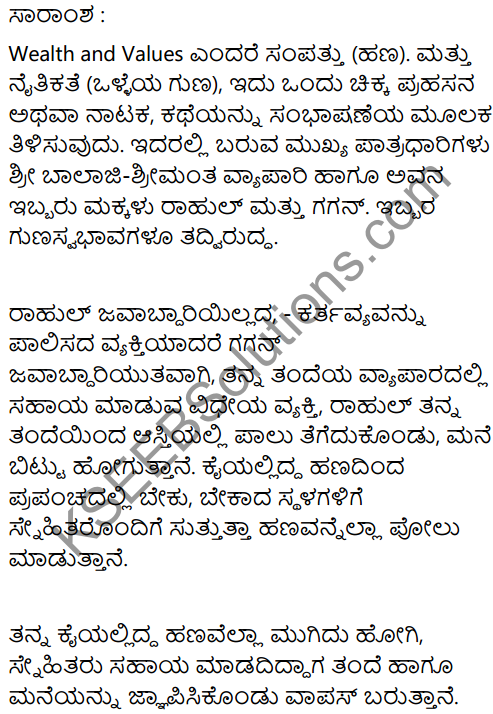 Wealth and Values Summary In Kannada 1