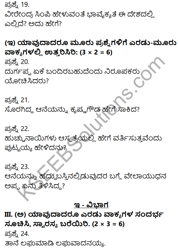 2nd PUC Kannada Previous Year Question Paper March 2019 5