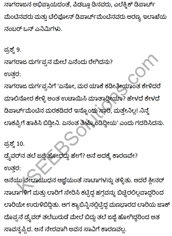 Krishne Gowdara Aane Summary In Kannada KSEEB 2nd Puc