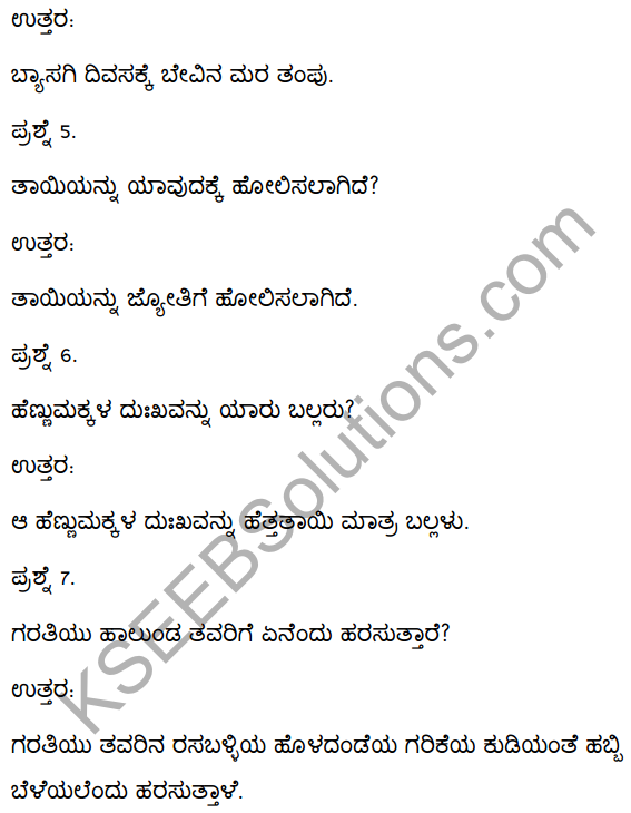 2nd PUC Kannada Textbook Answers Sahitya Sampada Chapter 6 Habbali Avara Rasaballi 11