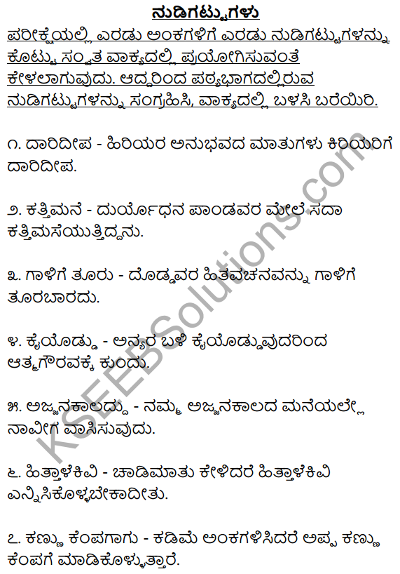 2nd PUC Kannada Workbook Answers Chapter 5 Nudigattugalu 1