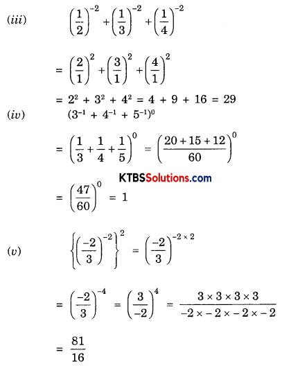 KSEEB Solutions for Class 8 Maths Chapter 12 Exponents and Powers Ex 12.1 Q3.1