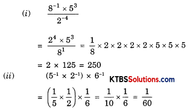 KSEEB Solutions for Class 8 Maths Chapter 12 Exponents and Powers Ex 12.1 Q4